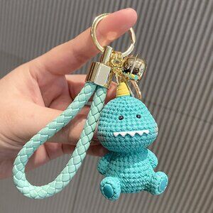 Small dinosaur yarn exquisite animal trendy doll bag charms and car keychains wh